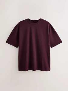 T-shirt Homme Oversize Col Rond Manches Courtes Coupe Ample en Coton Premium Épais – Style Décontracté Streetwear Uni - Product Image 3