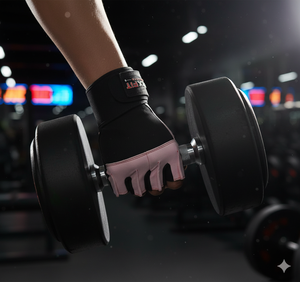Gants de sport demi-doigts RHINO FITNESS en maille avec sangle de poignet réglable, fermeture auto-agrippante, antidérapants, respirants, pour musculation, unisexe - Product Image 2