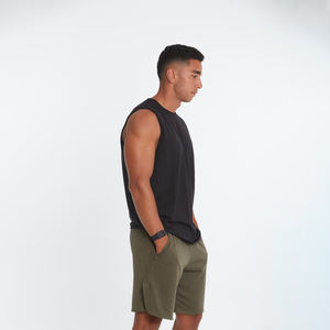 Camiseta sin mangas de compresión para hombre, informal, 100% algodón, lisa, de color sólido, extragrande, de secado rápido, para ejercicio y gimnasio. - Product Image 5