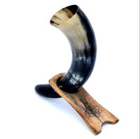Support pour corne à boire Viking de qualité supérieure, biologique, sans fuite, sans danger pour les aliments, poli, écologique, fait main, cadeau d'affaires