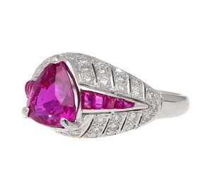 Geometric Lab Created Cocktail <b>Ring</b> with Pave Diamonds Hiphop Style Women's Engagement Jewelry 18k Gold Plated 925 Silver - Product Image 2