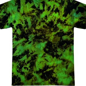 Camiseta de Punto Tie-Dye para Hombre, Manga Corta, Cuello Redondo, Corte Regular, Informal, con Estampado de Camuflaje Verde y Negro - Product Image 3