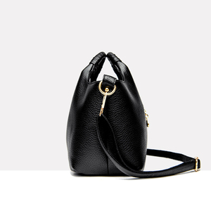 Sac à main d'épaule en cuir véritable pour femme avec fermeture éclair, deux sangles, doublure en polyester, faible MOQ, vente en gros - Product Image 2