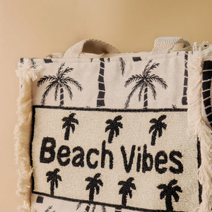 Sac fourre-tout perlé sur mesure de qualité supérieure, directement du fabricant indien, avec broderie, style Beech Vibes Whimsy Art Craft et fermeture ouverte - Product Image 6