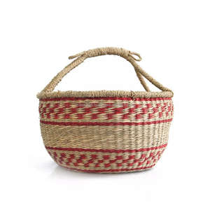 Bolga <b>Basket</b> Handmade Natural Fiber Durable Folding Multifunctional with Lid & <b>Handles</b> Customized Size for Home and Retail - Product Image 1