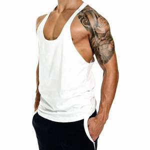 Camiseta sin mangas para hombre, de tejido entrelazado, con hombros estrechos, más vendida, con aberturas en las axilas personalizadas, para gimnasio, fitness y entrenamiento, tipo Stinger Vest - Product Image 1