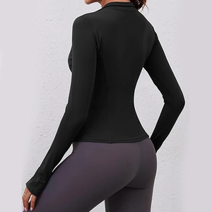 Women's Olive Green Long Sleeve Zip-Up Fitness <b>Jacket</b> Breathable Solid Color Sport <b>Jacket</b> for Yoga <b>Workout</b> Fitness <b>Jacket</b> - Product Image 4