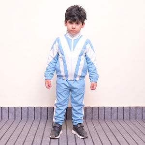 Conjunto Deportivo para Niños de Dos Piezas, Chaqueta con Cierre y Pantalones, Cintura Elástica, Color en Contraste, Personalizado, Impermeable, Poliéster Ligero, Otoño - Product Image 1