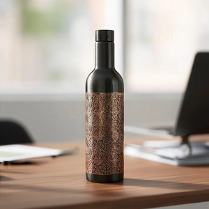 Elegant Black <b>Copper</b> Water <b>Bottle</b> Handcrafted Ayurvedic Flask Sustainable Reusable Drinkware Premium Artisan Hydration <b>Bottle</b> - Product Image 6