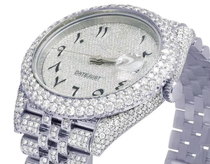 Reloj Mecánico Automático de Acero Inoxidable con Esfera Árabe y Diamantes Moissanite VVS de Lujo, Estilo Hip Hop, al Mejor Precio, 41MM - Product Image 6