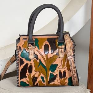 Bolso de Hombro Occidental de Cuero Genuino Premium 2026 con Estampado y Grabado a Mano, de Lujo, Hecho a Mano, con Cremallera, para Viaje, Unisex - Product Image 4