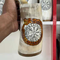 Tasse en corne de buffle à boire tasse Viking en finition naturelle tasse en corne écologique boisson en verre en corne réutilisable et lavable