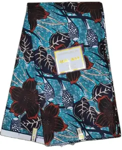 Mới nhất Lớn Phi sáp long lanh Glam vải 100% cotton ankara Batik Chất liệu pagne sáp vàng in may bên váy