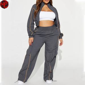 Conjunto Deportivo de Dos Piezas para Mujer, Chaqueta con Cierre y Pantalones, de Poliéster Sólido de Primera Calidad, Ligero, Impermeable y Transpirable - Product Image 3