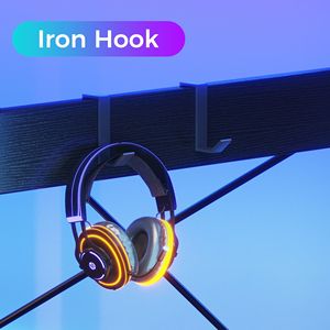 L Shaped Computer <b>Desk</b> 40 Inch with <b>Storage</b> Shelves CPU Stand Headphone Hook Small Corner Gaming <b>Desk</b> for PC Black - Product Image 2