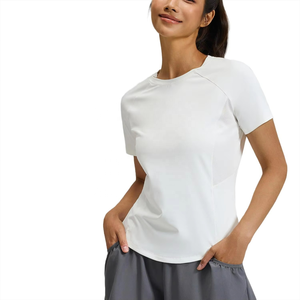 Camisetas Deportivas Ligeras de Verano para Mujer, de Secado Rápido, Transpirables, Ecológicas, de Nailon/Algodón, Antibacterianas, Cuello Redondo, Manga Corta - Product Image 6