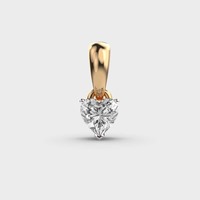Pendentif solitaire en diamant de forme cœur cultivé en laboratoire certifié IGI en or jaune/blanc et or rose 18 carats, pendentif romantique pour femmes