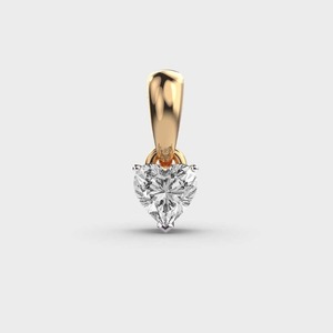 Pendentif solitaire en diamant de forme cœur cultivé en laboratoire certifié IGI en or jaune/blanc et or rose 14 carats, pendentif romantique pour femmes - Product Image 5
