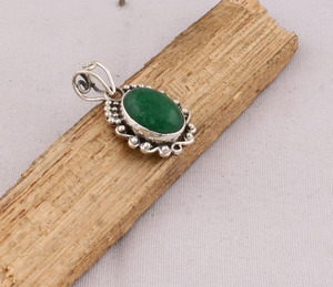 Vintage Natural Green Jade Pendant 925 Sterling Silver Wholesale High Quality Handmade Silver Jewelry for Anniversary - Product Image 5