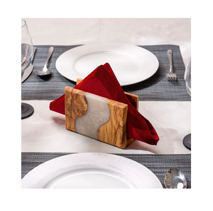 Porte-serviettes artisanal en résine époxy multicolore et multi-designs, avec base en bois massif, aspect haut de gamme, pour table, vente en gros - Product Image 3