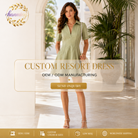 Robe Skater Évasée à Manches Courtes et Col en V Vert Clair pour Femme, Décontractée et Confortable, Idéale pour les Sorties Estivales