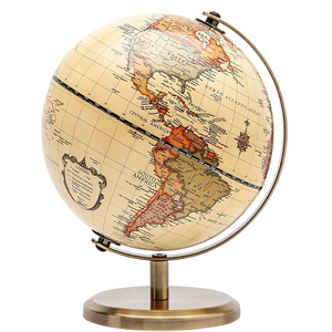 Globe terrestre vintage avec support en laiton, modèle éducatif classique pour le bureau, la bibliothèque, la salle d'étude, la décoration de voyage - Product Image 5