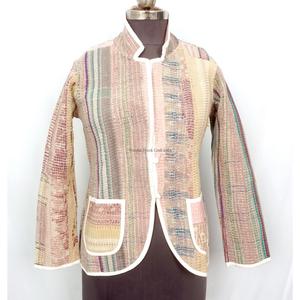 Wholesale 100% Cotton Designer <b>Kantha</b> <b>Jacket</b> Knitted Multi-Color Ethnic Style Handmade Vintage <b>kantha</b> <b>jacket</b> with pockets - Product Image 1