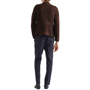 Custom Men's Cowhide <b>Suede</b> Utility <b>Jacket</b> Luxury Vintage Western Leather <b>Jacket</b> OEM Private Label leather top manufacturer - Product Image 3