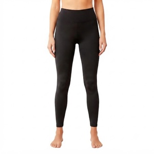 High Waist 100% polyester quick dry fabric Full Length <b>Leggings</b> Women's Knitted Stretch Solid Color Basic Style All Seasons Wear - Product Image 4