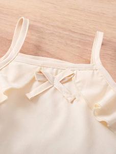 Girls Elegant Mint Green 3-Piece Summer Outfit <b>Set</b> with Crop <b>Blazer</b>, Ruffle Top & Shorts - Product Image 6