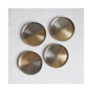 Latest and in different design Aluminium and Brass Metal Gold Ivory Color Customized Tea Cup or <b>Glass</b> <b>Coasters</b> - Product Image 5