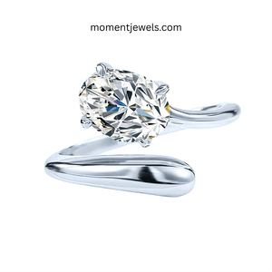 Oval Moissanite <b>Ring</b> for Women Premium 925 Sterling <b>Silver</b> Oval Cut Moissanite <b>Solitaire</b> Band <b>Ring</b> Simple Style All Seasons - Product Image 1