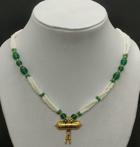 Conjunto de Collar con Colgante Dholna Chapado en Oro Estilo Vintage, Joyería Étnica Punjabi para Novias, Bodas y Fiestas, Venta al Por Mayor - Product Image 1