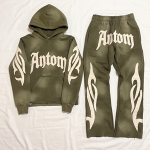 Wholesale Solid Lightweight Winter Oversize Hooded <b>Tracksuit</b> Unisex Custom Logo Blank Pullover Thick Fleece 100% Cotton - Product Image 6