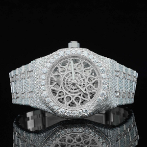 Relojes de Pulsera Redondos con Esfera Afilada, de Acero Inoxidable con Diamantes Moissanite en Dos Tonos Rosa, con Movimiento Japonés Totalmente Automático - Product Image 2