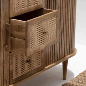 Buffet en bois de rotin Vandana Pebble Merino pour des intérieurs modernes élégants, adaptés à l'intérieur et à l'extérieur - Product Image 5