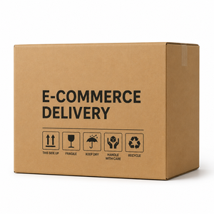 Caja de Envío de Cartón Corrugado Resistente, Embalaje de Cartón RSC Cerrado Ecológico para Comercio Electrónico - Product Image 1