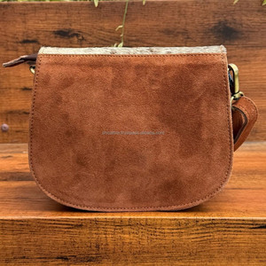 กระเป๋าสะพายข้างหนังกลับแท้สำหรับผู้หญิง, กระเป๋าแมสเซนเจอร์สะพายข้างหนังกลับคุณภาพสูงย้อนยุคเข้ากับทุกชุดมีพู่เปิดปิด - Product Image 5