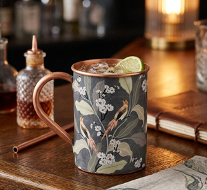 Best Customized Logo Red Metal Coffee Mug <b>Hand</b> Painted Copper Moscow Mule with Leak-Proof Lid <b>Vacuum</b> Insulation Ceramic Cup - Product Image 2