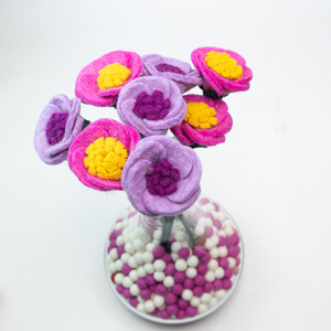ช่อดอกไม้แอนีโมนทำมือจากผ้าสักหลาด ดอกไม้ประดิษฐ์ขายส่งจำนวนมาก ดอกไม้ขนสัตว์ ตกแต่งบ้าน งานแต่งงาน งานรับปริญญา อีสเตอร์ - Product Image 4