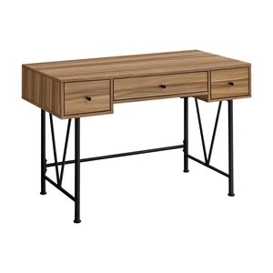 Scrivania per Computer da 48 Pollici per Casa e Ufficio con Laminato Marrone e Metallo Nero, Stile Transizionale con Cassetti Portaoggetti - Product Image 2