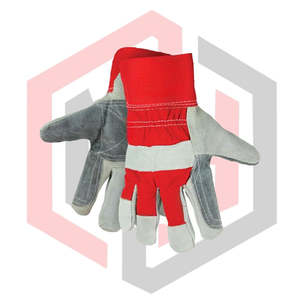 Gants de travail en cuir rouge et gris, résistants aux déchirures, respirants, antistatiques, paume en cuir, pour la lutte contre les incendies, anti-impact, anti-coupure - Product Image 3