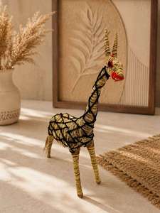 Figura Decorativa de Jirafa Hecha a Mano con Paja, Adorno Ecológico para el Hogar - Product Image 2