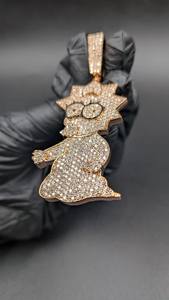 Colgante de Personaje de Dibujos Animados Personalizado con Moissanita, Chapado en Oro, con Plata 925, Joyería Fina, Colgantes y Dijes para Fiestas Hip Hop - Product Image 3