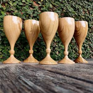 Copa de vino de madera más vendida para fiestas, diseño retro de tallo medio para vino tinto, cócteles, 6-10 piezas - Product Image 6
