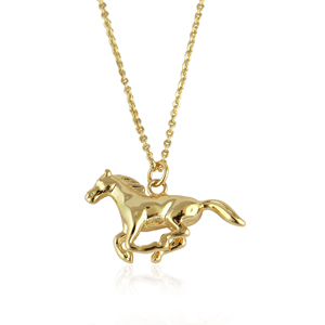 New arrival dainty horse charm pendant necklace gold plated brass <b>animal</b> jewelry <b>for</b> equestrian <b>lovers</b> <b>gift</b> everyday accessory - Product Image 1