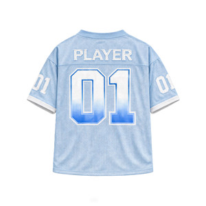 Custom Gradient Mesh Tee American Football Jersey Oversized Mesh <b>Hip</b> Hop Streetwear Men Y2K Sports Shirt Custom Team Uniform ODM - Product Image 4