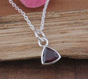 Collar de Plata de Ley 925 con Granate Rojo Natural Vintage, Joyería de Piedras Preciosas Marrones Genuinas al por Mayor, Regalo de Joyería Fina - Product Image 1