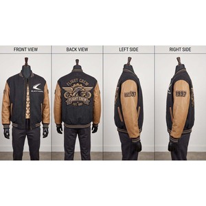 Chaqueta universitaria de béisbol para hombre de cuero de vaca con mangas, 440 gramos, bordado de chenilla y parches de lana. - Product Image 5
