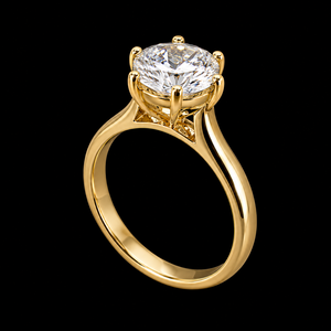 Anillo Solitario de 2 Quilates en Oro Amarillo de 14 Quilates con Diamante Cultivado en Laboratorio Certificado por IGI, Joyería Fina de Lujo para Bodas, Unisex - Product Image 3